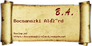 Bocsanszki Alárd névjegykártya